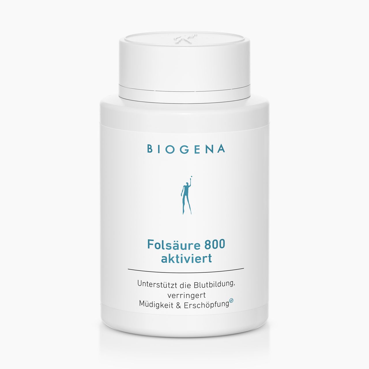 Biogena, Folsäure 800 aktiviert, Flasche, weiß, Unterstützt die Blutbildung, verringert Müdigkeit & Erschöpfung®