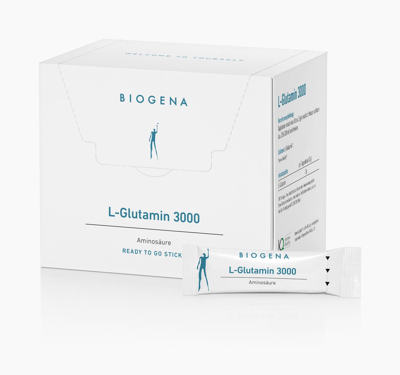 Biogena, L-Glutamin 3000, Carton, white, Amino acid READY TO GO STICK