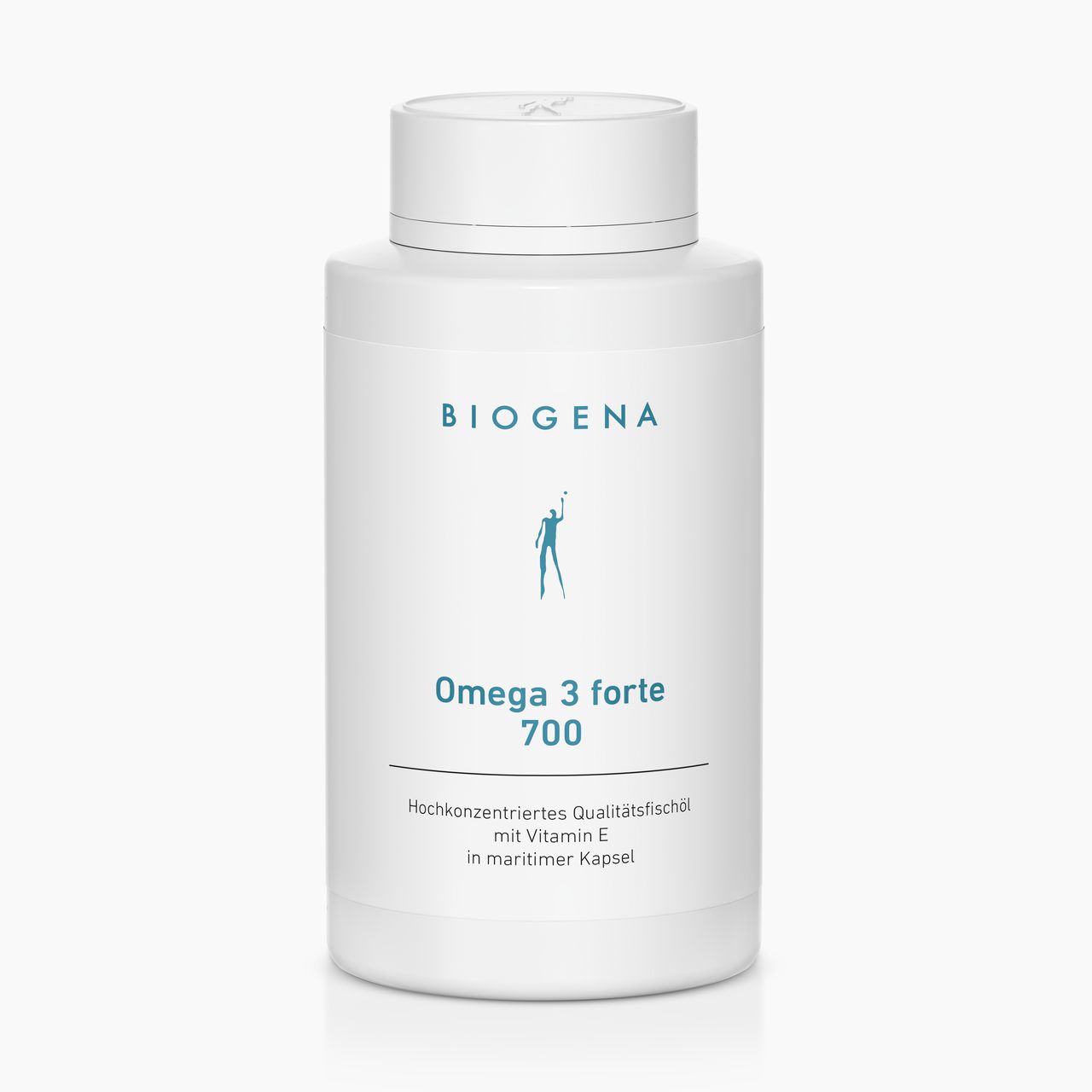 Biogena, Omega 3 forte 700, Bouteille, blanc, Huile de poisson de qualité hautement concentrée avec vitamine E en capsule maritime