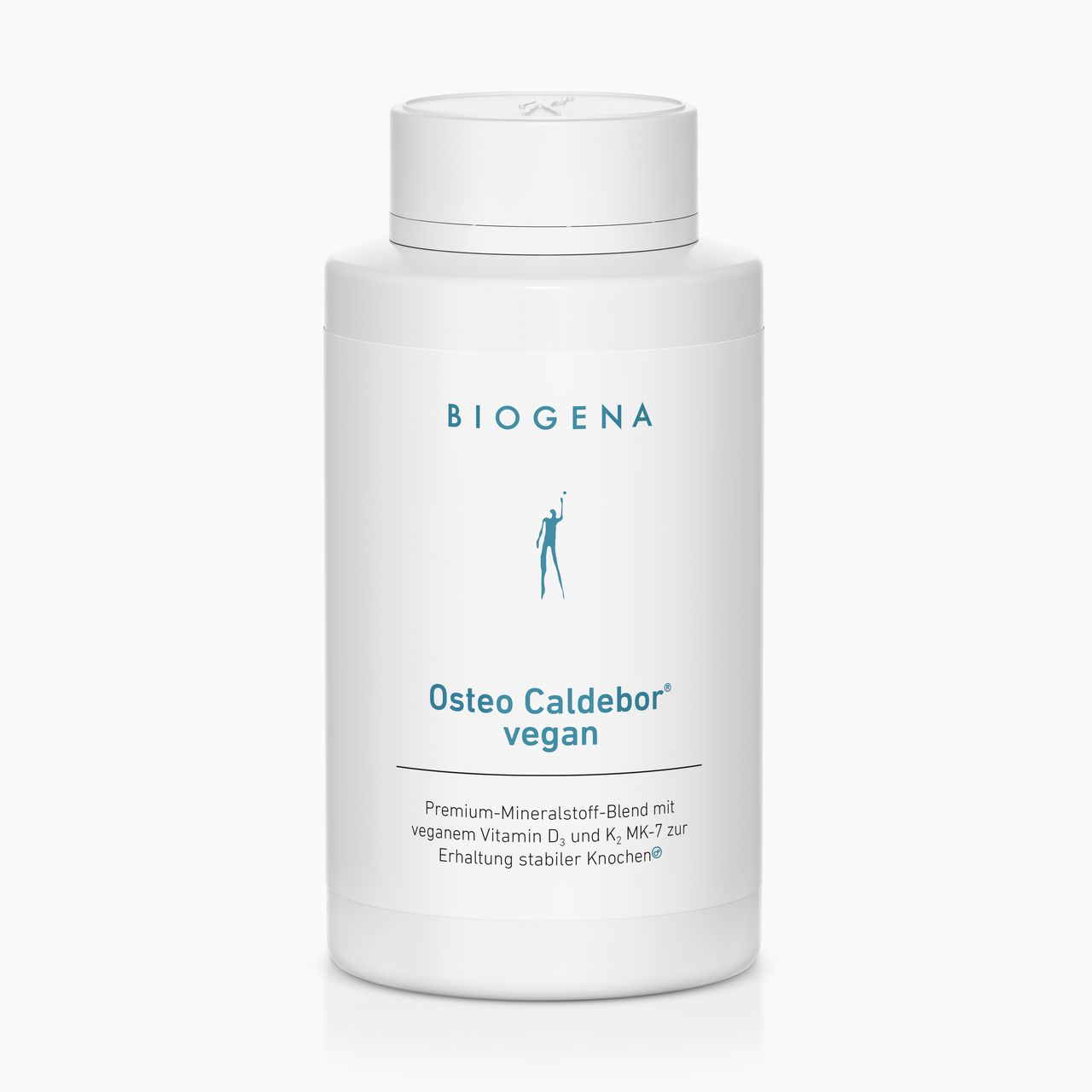 Biogena, Osteo Caldebor® vegan, Bottle, white, Premium mineral blend with vegan vitamin D3 and K2 MK-7 for maintaining stable bones®