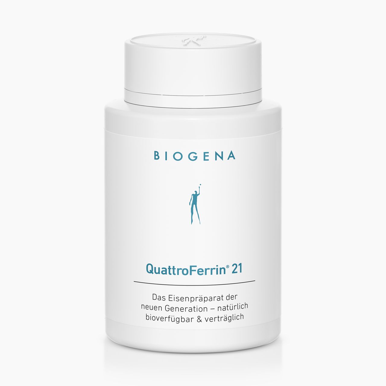 Biogena, QuattroFerrin® 21, Bottle, white, The iron preparation of the new generation – naturally bioavailable & well tolerated