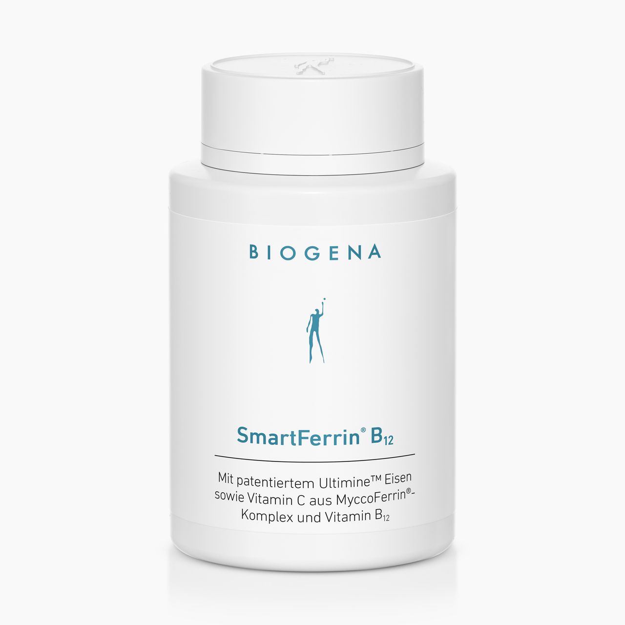 Biogena, SmartFerrin® B12, Flasche, weiß, Mit patentiertem Ultimine™ Eisen sowie Vitamin C aus MyccoFerrin®-Komplex und Vitamin B12