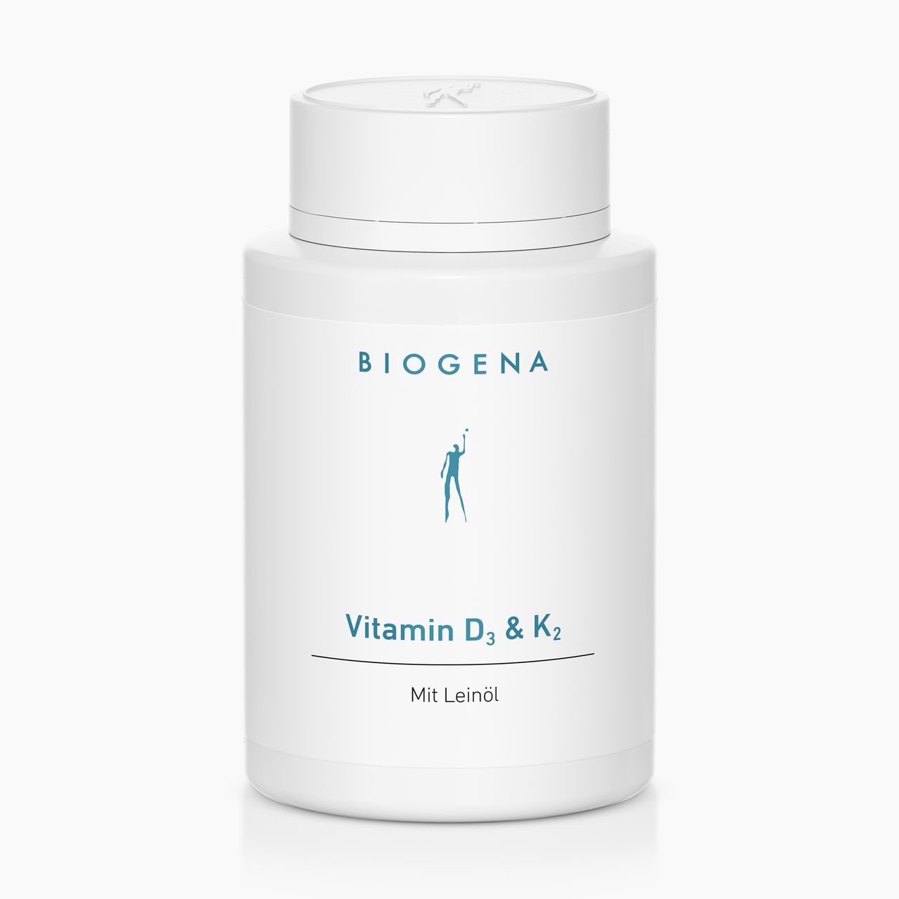 Biogena, Vitamin D₃ & K₂, Flasche, weiß, Mit Leinöl
