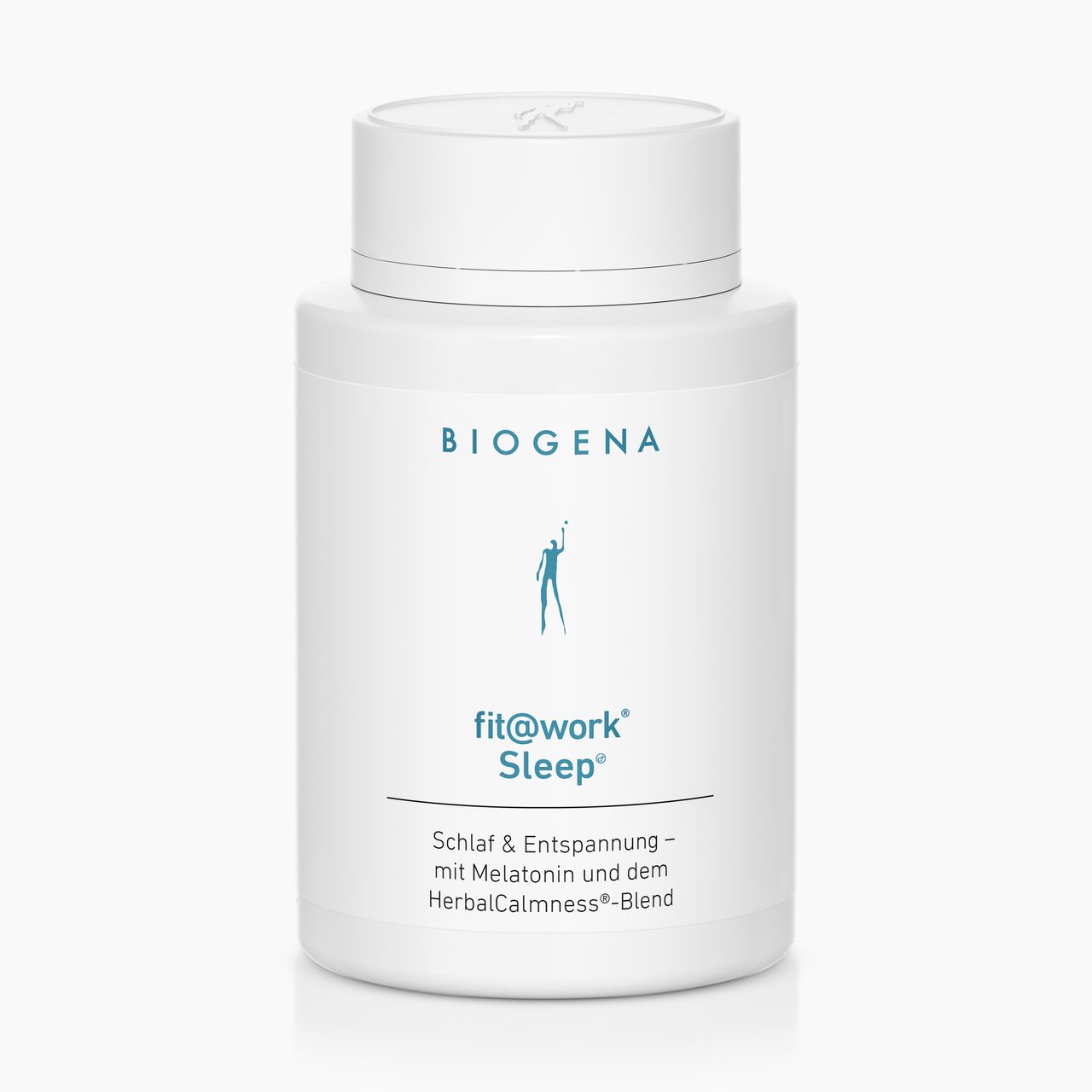 Biogena, fit@work® Sleep®, Flasche, weiß, Schlaf & Entspannung – mit Melatonin und dem HerbalCalmness®-Blend