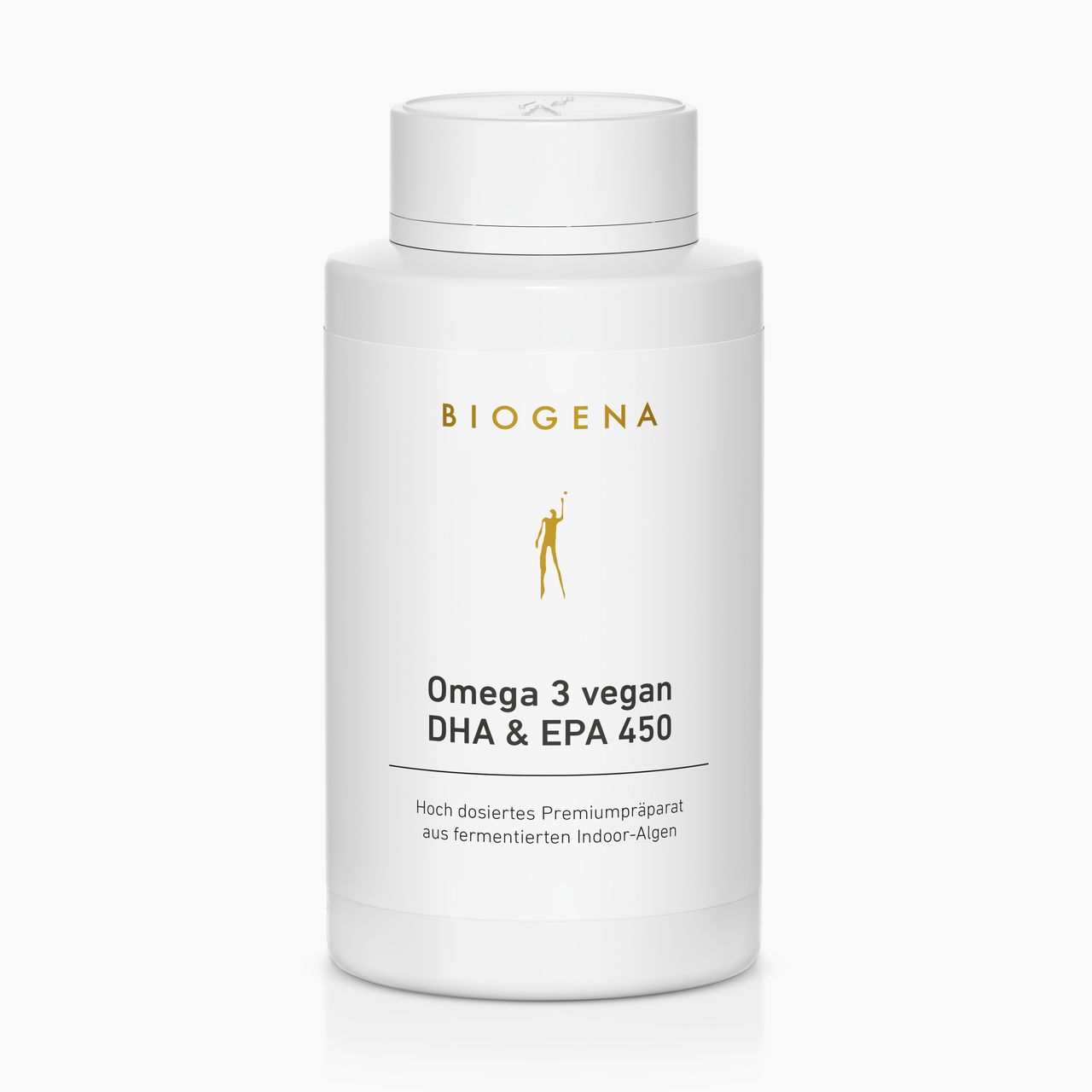 Biogena, Omega 3 vegan DHA & EPA 450, Flasche, weiß, Hoch dosiertes Premiumpräparat aus fermentierten Indoor-Algen