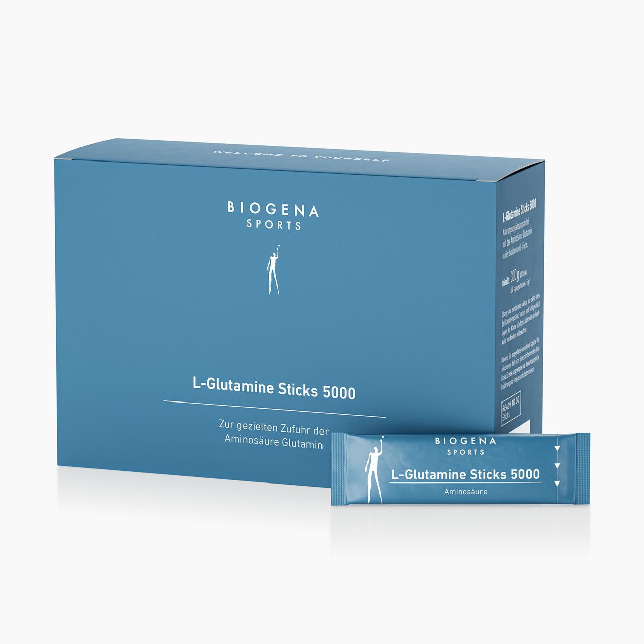 Biogena Sports, L-Glutamine Sticks 5000, Vrećica, petrol, Za ciljano uzimanje aminokiseline glutamin
