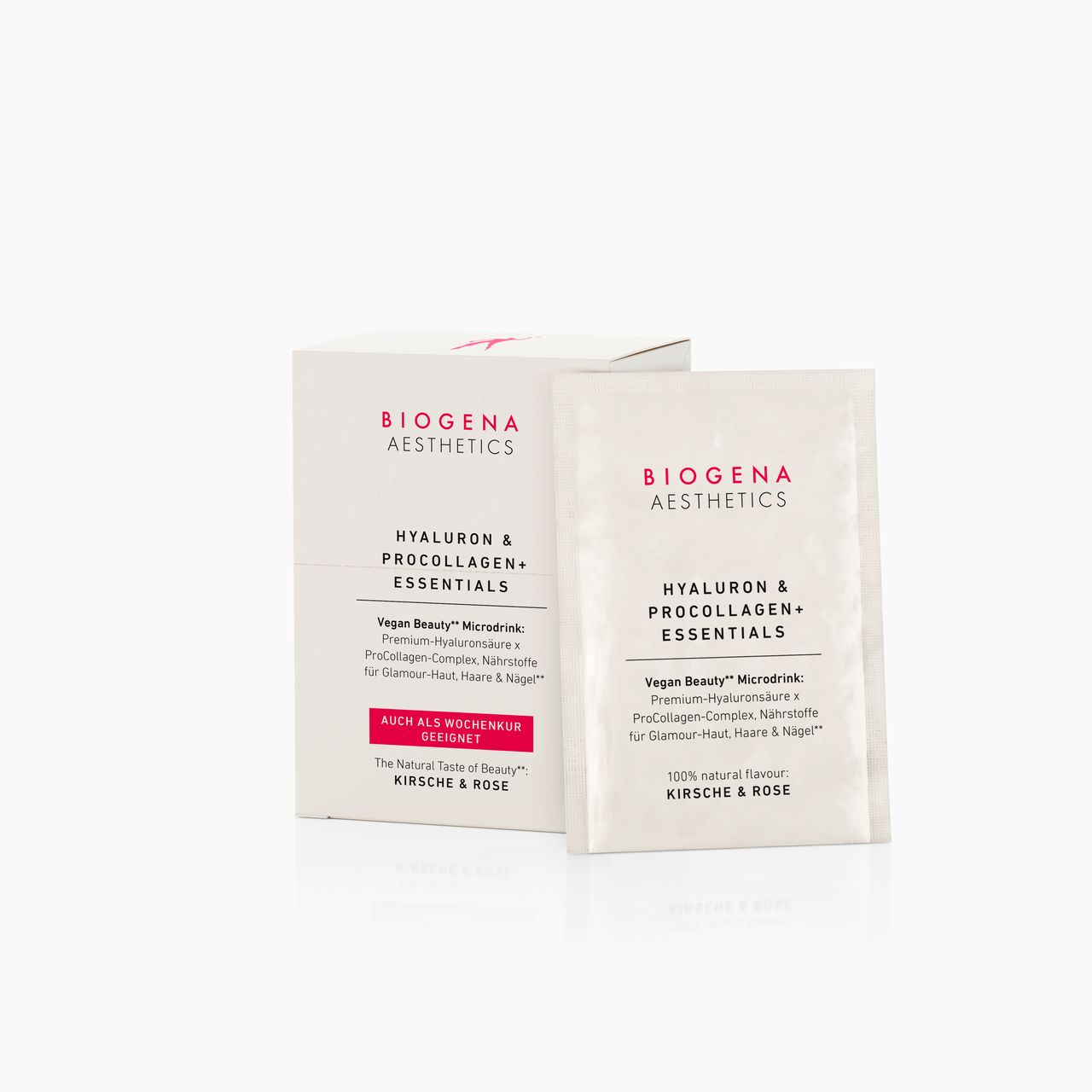 Biogena Aesthetics, HYALURON & PROCOLLAGEN+ ESSENTIALS, Sachet, white, Vegan Beauty** microdrink: