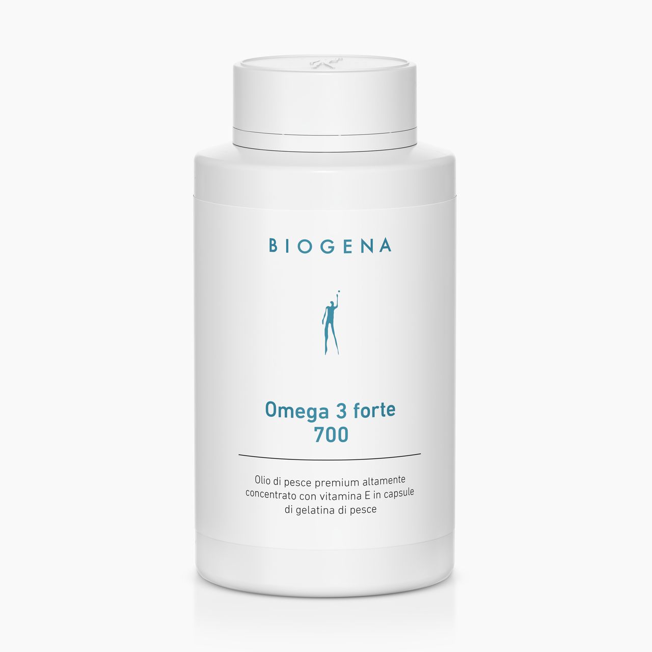 Biogena, Omega 3 forte 700, Flasche, weiß, Hochkonzentriertes Premium-Fischöl mit Vitamin E in Fischgelatine-Kapseln