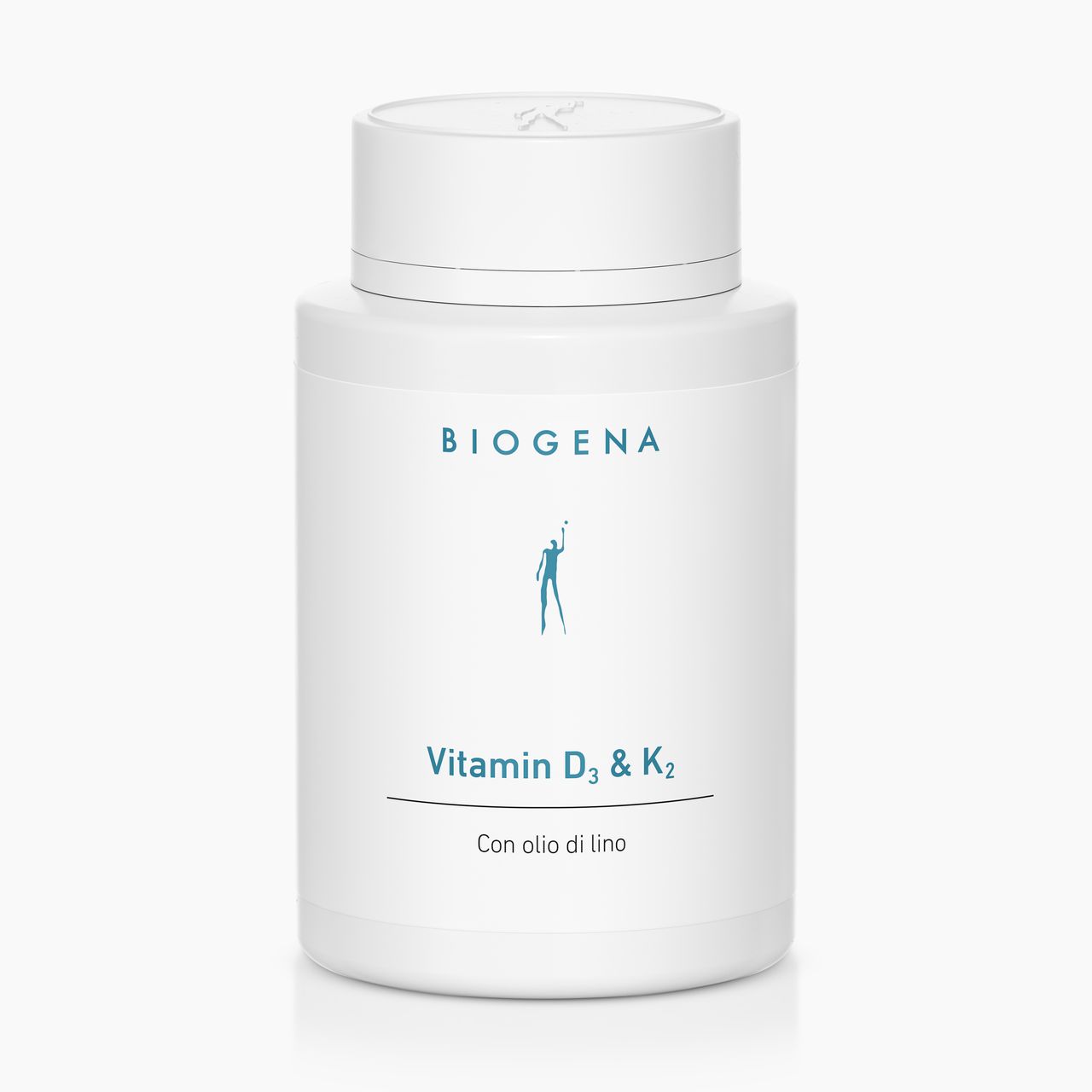 Biogena, Vitamin D₃ & K₂, Bottiglia, bianco, Con olio di lino