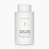 Biogena, Omega 3 vegan DHA & EPA 450, Bottle, white, Highly dosed premium preparation of fermented indoor algae