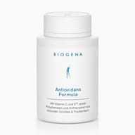 Biogena, Antioxidans Formula, Bottiglia, bianco, Con vitamina C ed E®, nonché polifenoli e antociani da sambuco, tè verde e vinaccioli