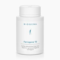 Biogena, Ferrogena® 10, Bottle, white, Gentle plant-based iron plus vitamin C, well bioavailable & tolerable