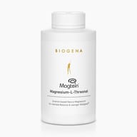 Magtein® Magnésium L-Thréonate de BIOGENA dans un flacon blanc. Neuro-magnésium fondé sur la science pour soutenir l’équilibre mental et contribuer à réduire la fatigue.