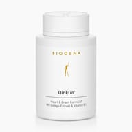 Biogena, QinkGo®, Bottle, white, Heart & Brain Formula® With ginkgo extract & vitamin B1