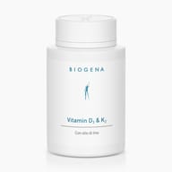 Biogena, Vitamin D₃ & K₂, Bottiglia, bianco, Con olio di lino