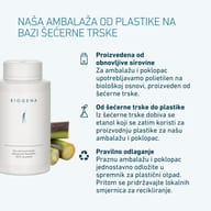 Butelka GreenPE z trzciny cukrowej, w 100% nadająca się do recyklingu, bez plastyfikatorów, pokazująca oszczędność CO₂ i surowce roślinne.