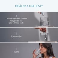 BIOGENA L-Glutamin 3000 na cesty: obsah jedného vrecúška vysypte do približne 250–300 ml vody, premiešajte a vypite. Jednoduchá a praktická príprava kdekoľvek.