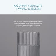 Kvapka BIOGENA Vitamin D3 & K2 Tropfen sa pridáva do pohára. Odporúča sa užívať jednu kvapku každých 5 dní počas jedla.
