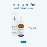 BIOGENA Vitamin D3 Tropfen s vitamínom D, prémiovým zložením bez zbytočných prísad, v 25 ml balení.