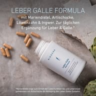 BIOGENA Leber Galle Formula con capsule e carciofo. Con cardo mariano, carciofo, tarassaco e zenzero per l’integrazione quotidiana a supporto di fegato e cistifellea.