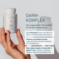 BIOGENA Mucosa Formula® als Nährstoffkomplex für die Darmschleimhaut mit L-Glutamin und Beta-Carotin. Vitamin A unterstützt die normale Funktion der Schleimhäute.