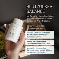 BIOGENA Berberin Phytoactive per l’equilibrio glicemico: La berberina può influire sulla sensibilità all’insulina, sull’assorbimento del glucosio, sulla produzione di zuccheri e sul microbiota intestinale.