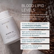 BIOGENA MiraCHOL® 3.0 with ubiquinol, frankincense extract and monacolin K to support healthy cholesterol levels and heart function.