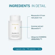 BIOGENA MiraCHOL® 3.0 with monacolin K from red yeast rice, frankincense extract and ubiquinol.