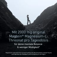 Persona che fa trekking tra formazioni rocciose. Magtein® L-treonato di magnesio fornisce 2000 mg per dose giornaliera, per l’equilibrio mentale e per contribuire a ridurre stanchezza e affaticamento.