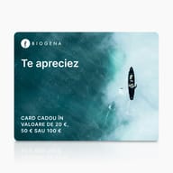 Card cadou BIOGENA, card, text, suprafață de apă, caiac cu vâslă
