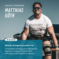 Rakúsky strongman Matthias Göth počas silového tréningu. Uvádza BIOGENA SPORTS Creatine Sticks ako súčasť svojho tréningu, najmä pri krátkych a intenzívnych tréningových jednotkách.