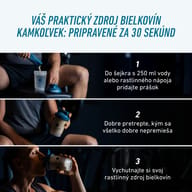 Návod na prípravu BIOGENA SPORTS Vegan Protein Sticks: prášok pridajte do 250 ml vody alebo rastlinného nápoja, dobre pretrepte a vychutnajte si rastlinný zdroj bielkovín.