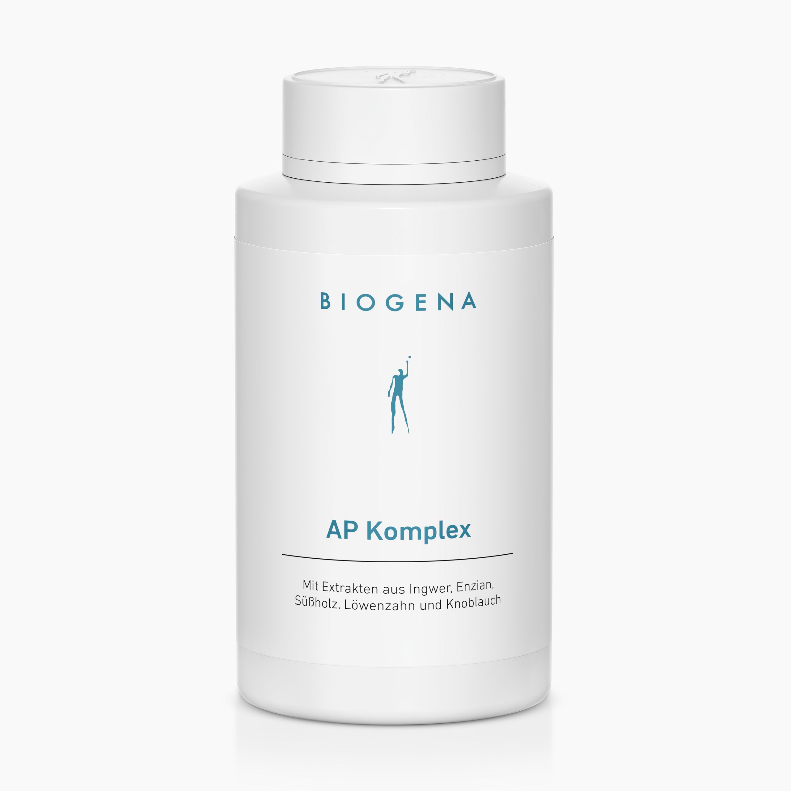Biogena, AP Komplex, Flasche, weiß, Mit Extrakten aus Ingwer, Enzian, Süßholz, Löwenzahn und Knoblauch