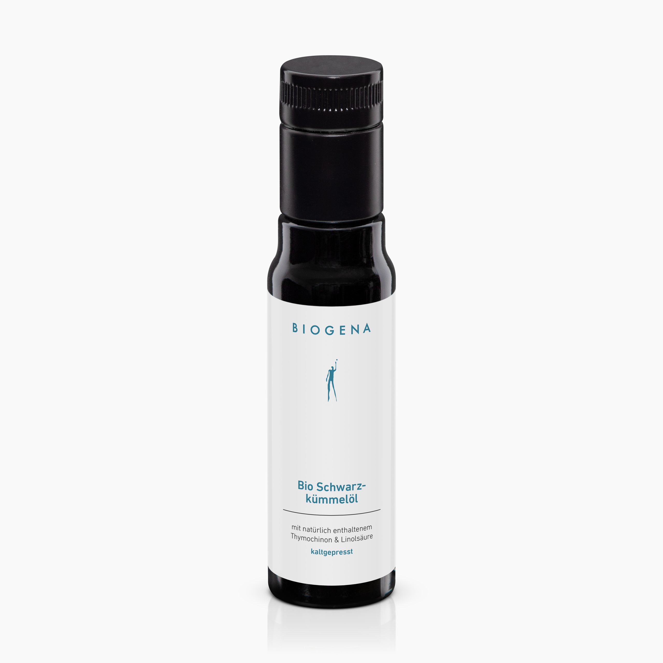 Biogena, Bio Schwarz-kümmelöl, Flasche, weiß, mit natürlich enthaltenem Thymochinon & Linolsäure kaltgepresst