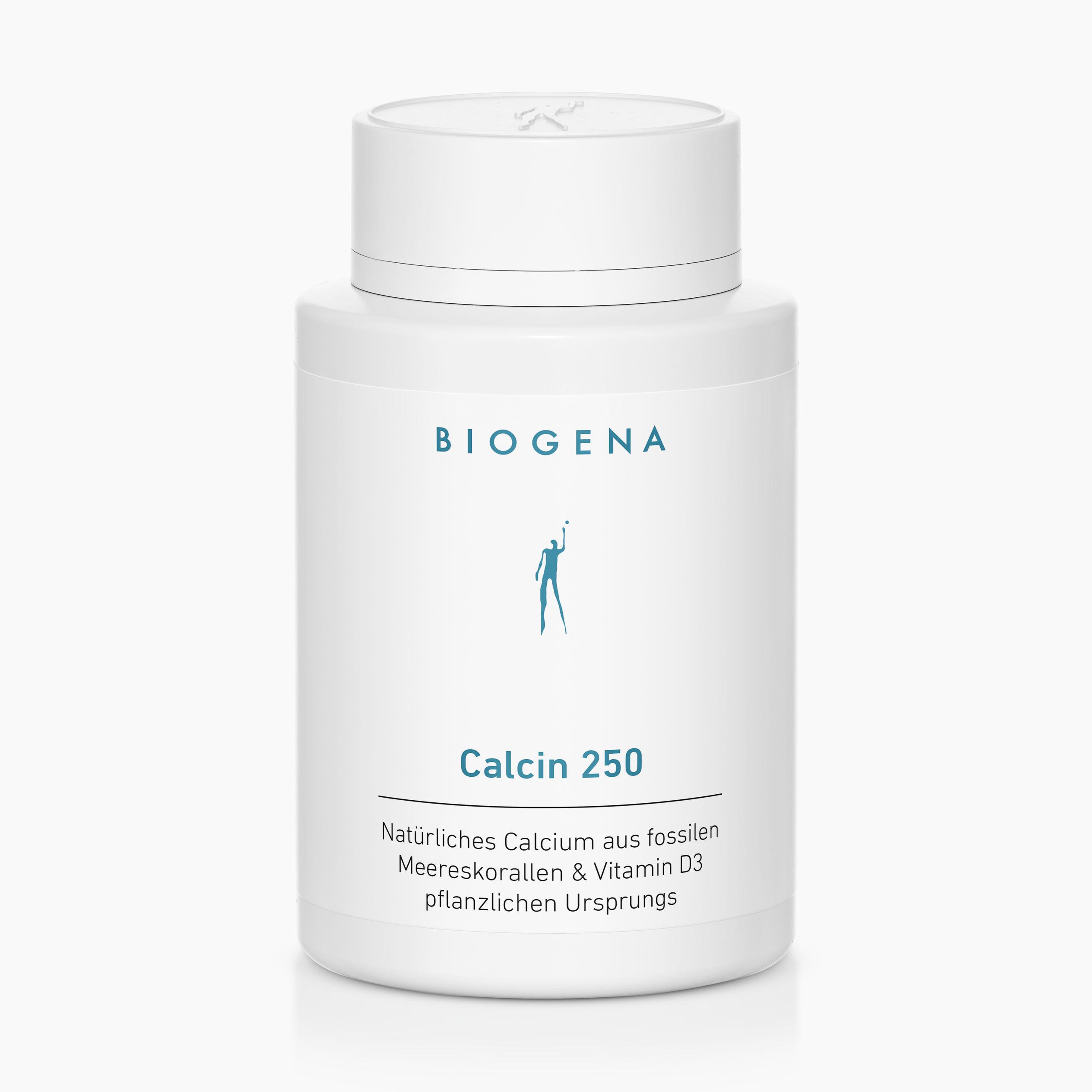 Biogena, Calcin 250, Bottiglia, bianco, Calcio naturale da coralli marini fossili & vitamina D3 di origine vegetale