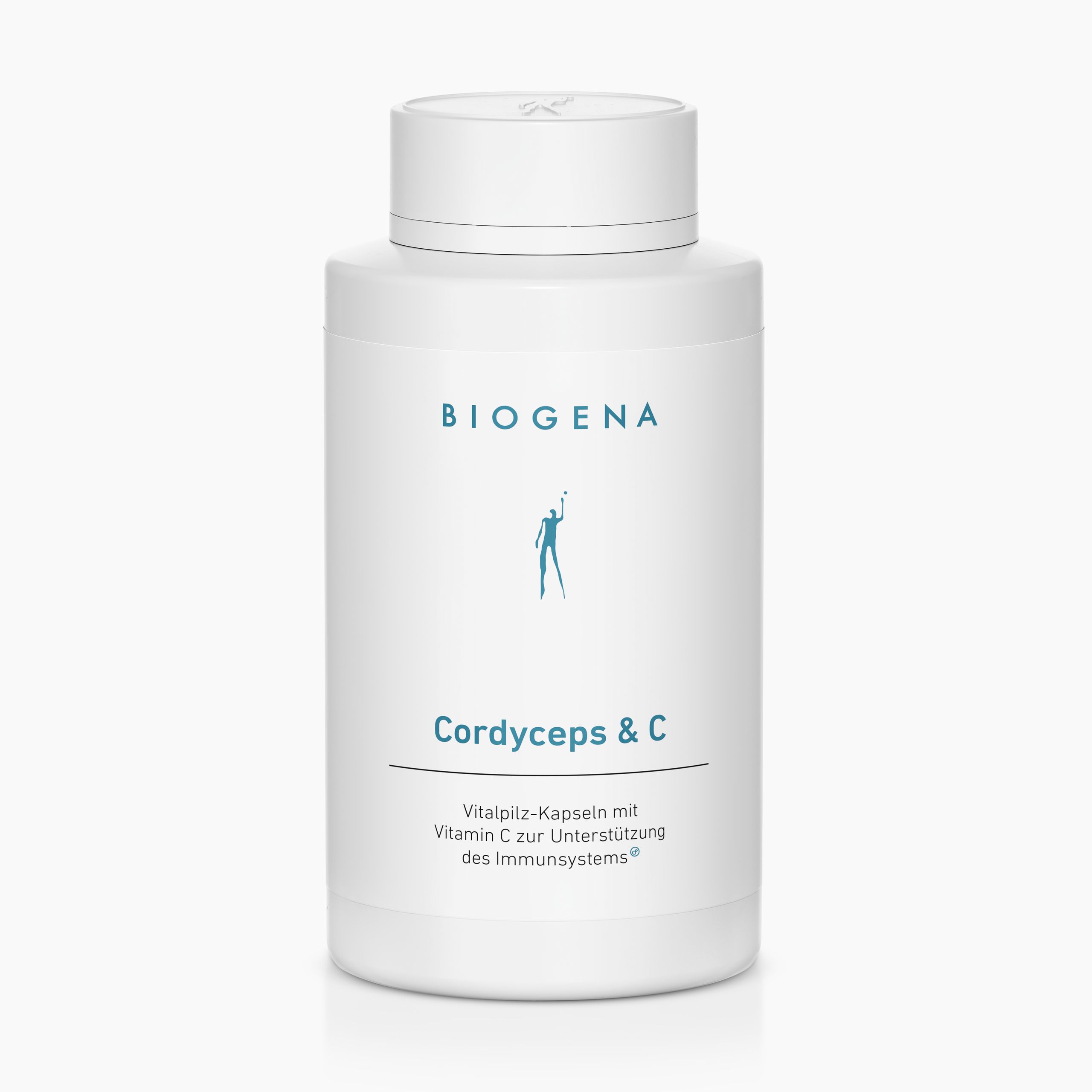 Biogena, Cordyceps & C, Bottle, white, Medicinal mushroom capsules with vitamin C to support the immune system®