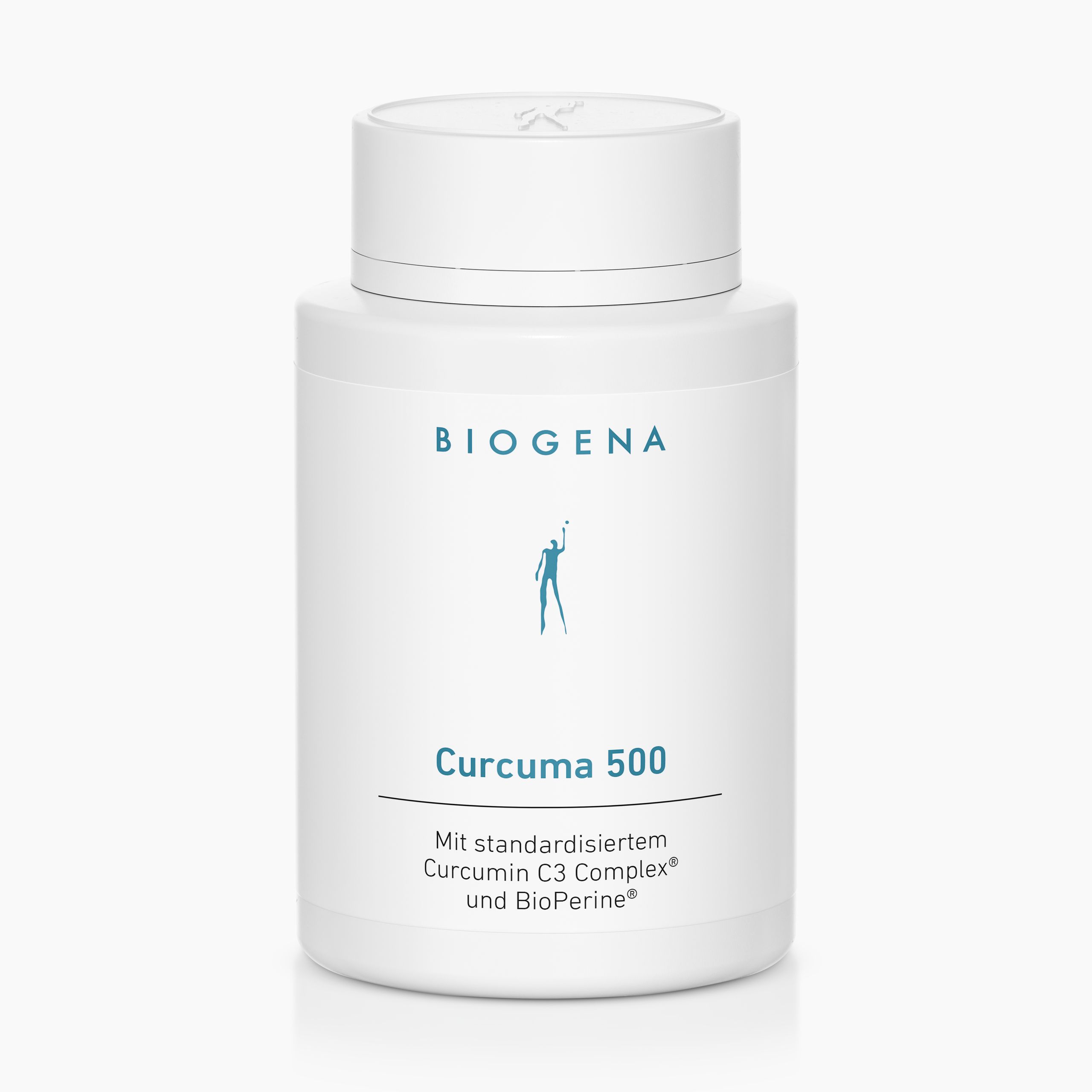 Biogena, Curcuma 500, Butelka, biały, Ze standaryzowanym Curcumin C3 Complex® i BioPerine®