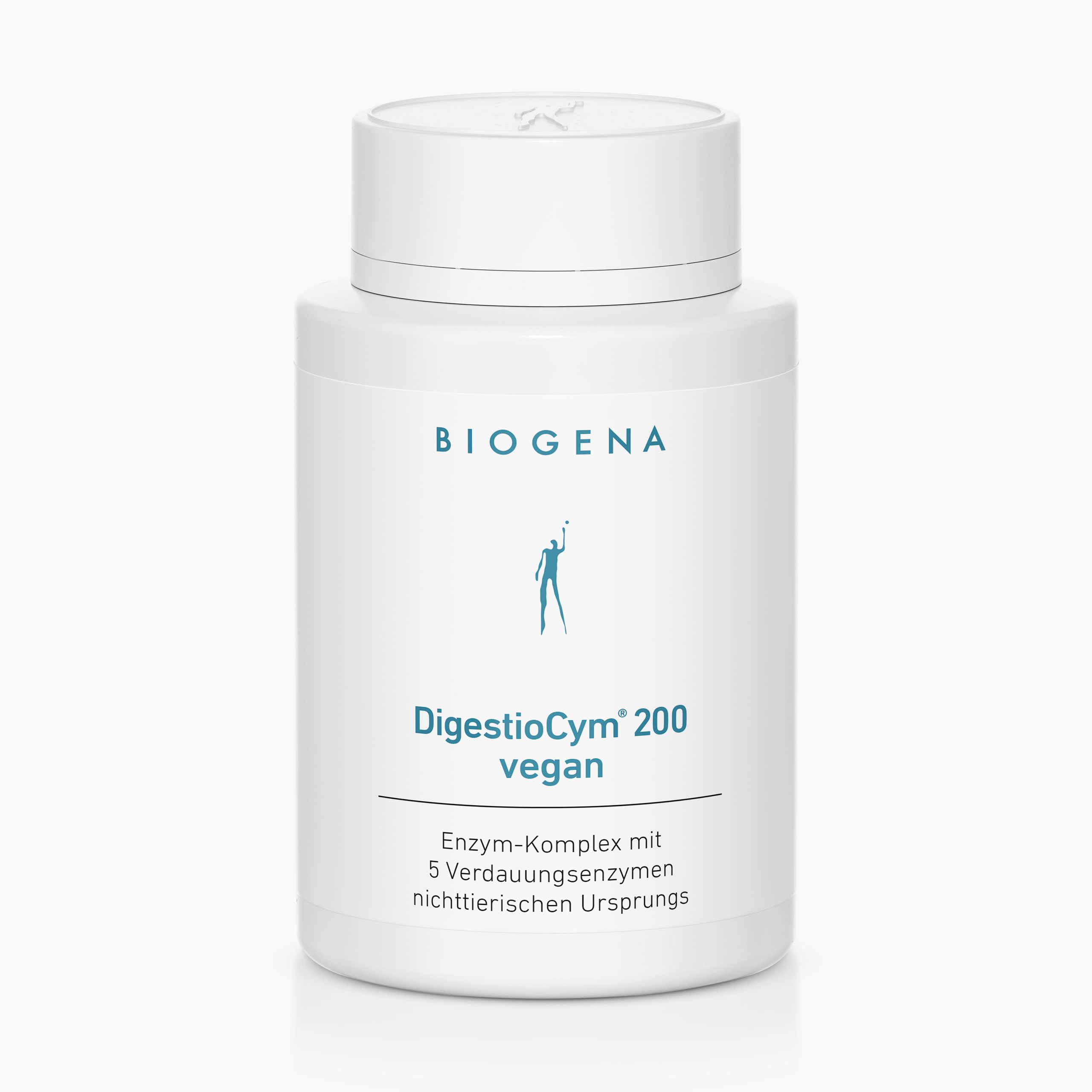 Biogena, DigestioCym® 200 vegan, Flasche, weiß, Enzym-Komplex mit 5 Verdauungsenzymen nichttierischen Ursprungs