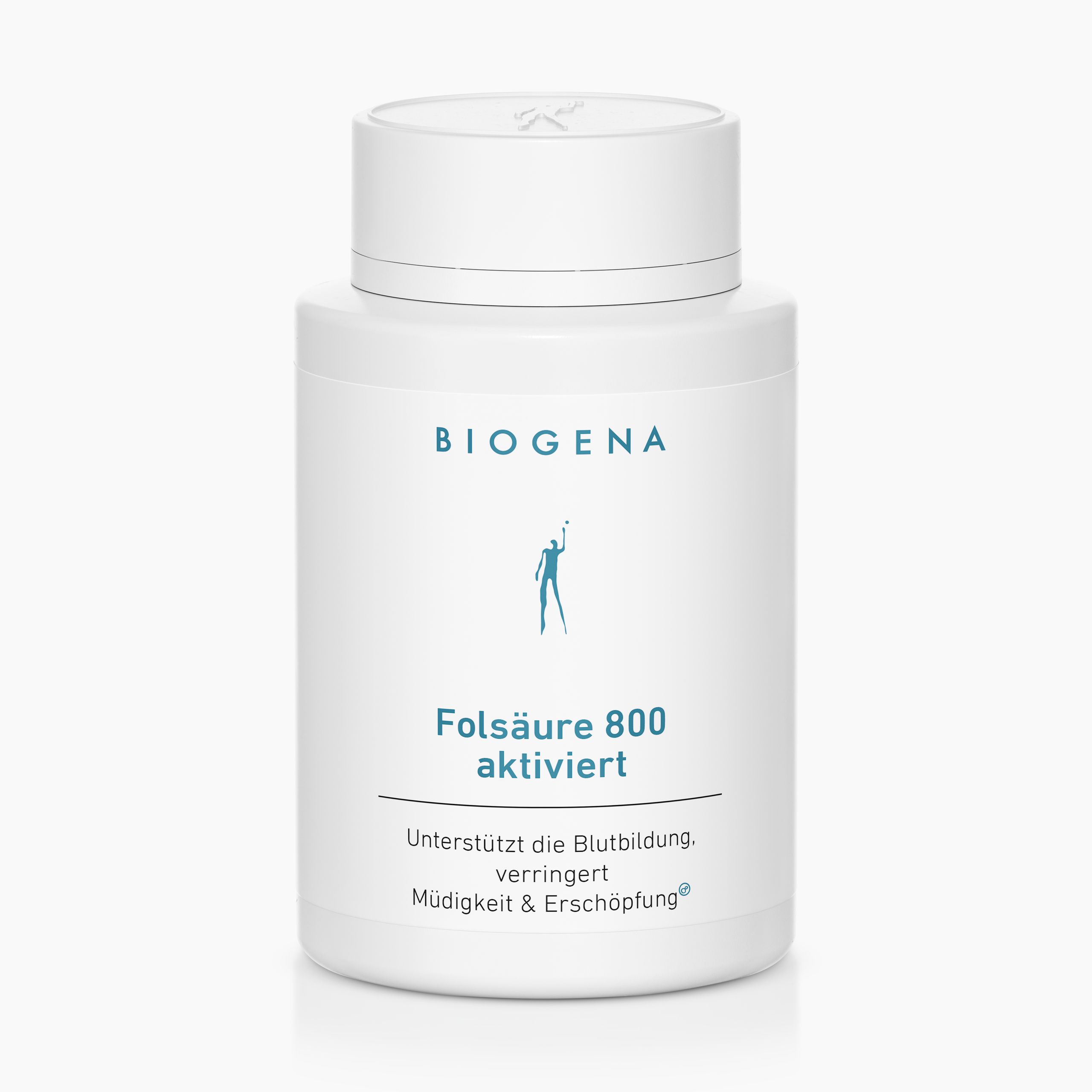 Biogena, Folsäure 800 aktiviert, Flasche, weiß, Unterstützt die Blutbildung, verringert Müdigkeit & Erschöpfung®