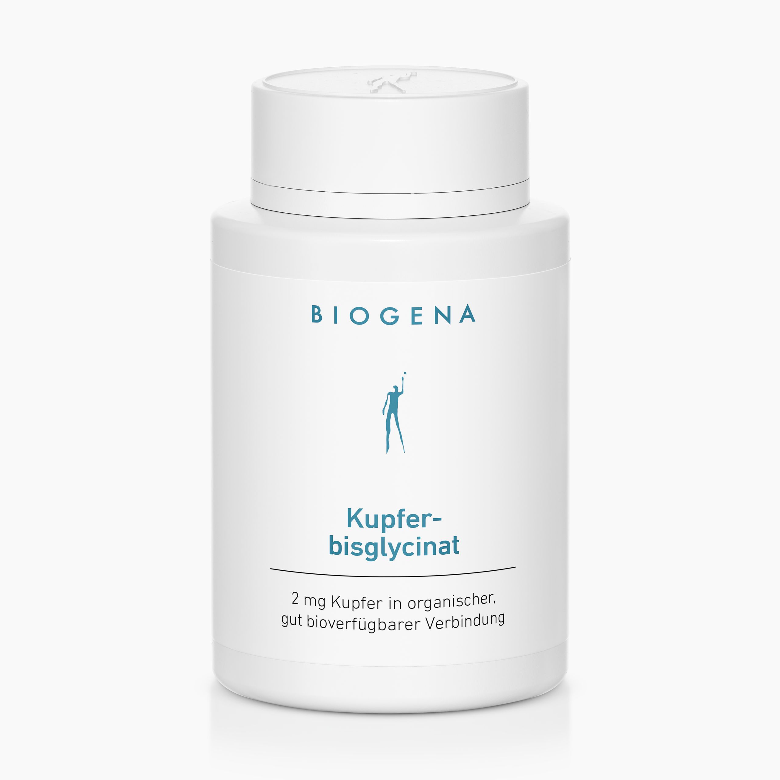 Biogena, Kupfer-bisglycinat, Bottle, white, 2 mg copper in an organic, well bioavailable compound