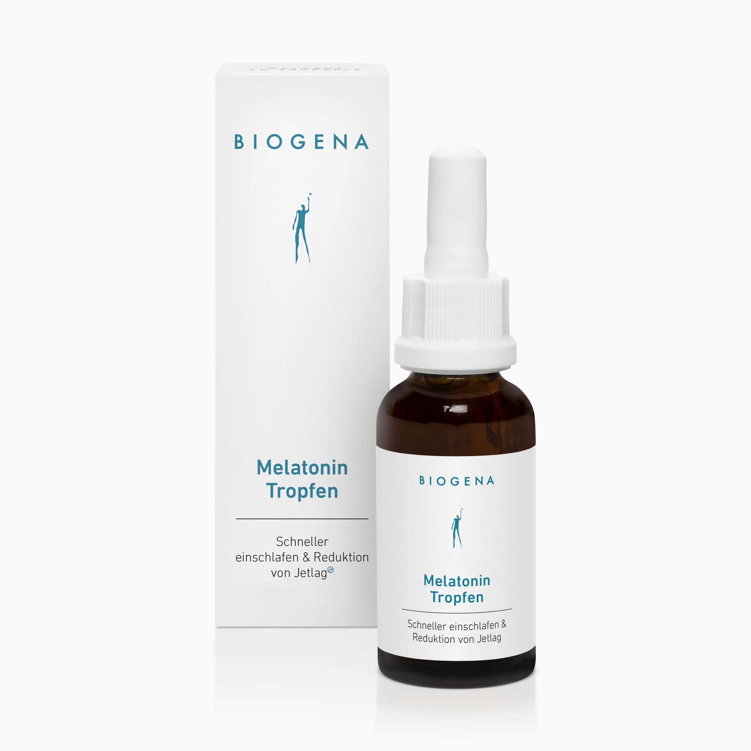 Biogena, Melatonin Tropfen, Flasche, weiß, Schneller einschlafen & Reduktion von Jetlag