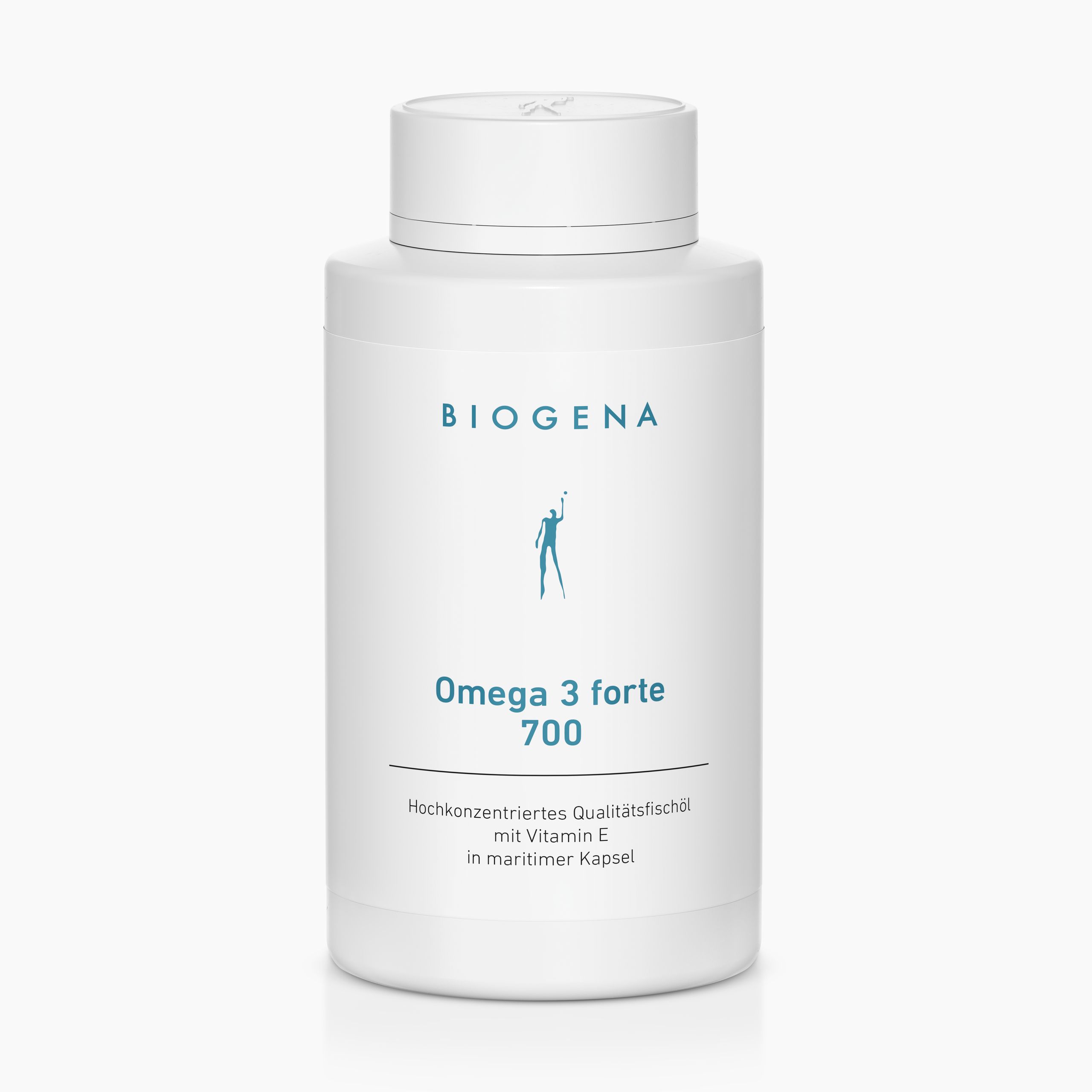 Biogena, Omega 3 forte 700, Bouteille, blanc, Huile de poisson de qualité hautement concentrée avec vitamine E en capsule maritime