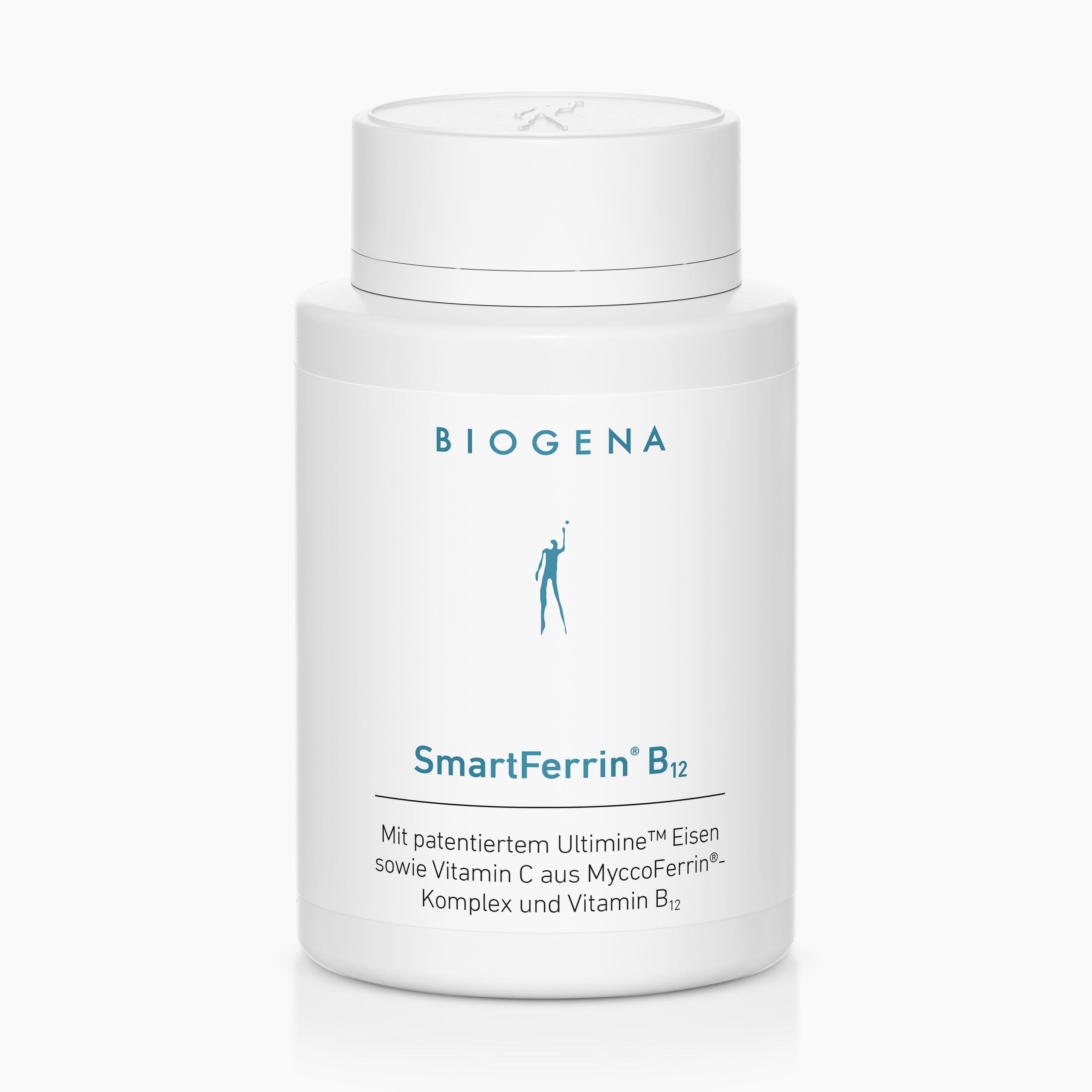 Biogena, SmartFerrin® B12, Flasche, weiß, Mit patentiertem Ultimine™ Eisen sowie Vitamin C aus MyccoFerrin®-Komplex und Vitamin B12