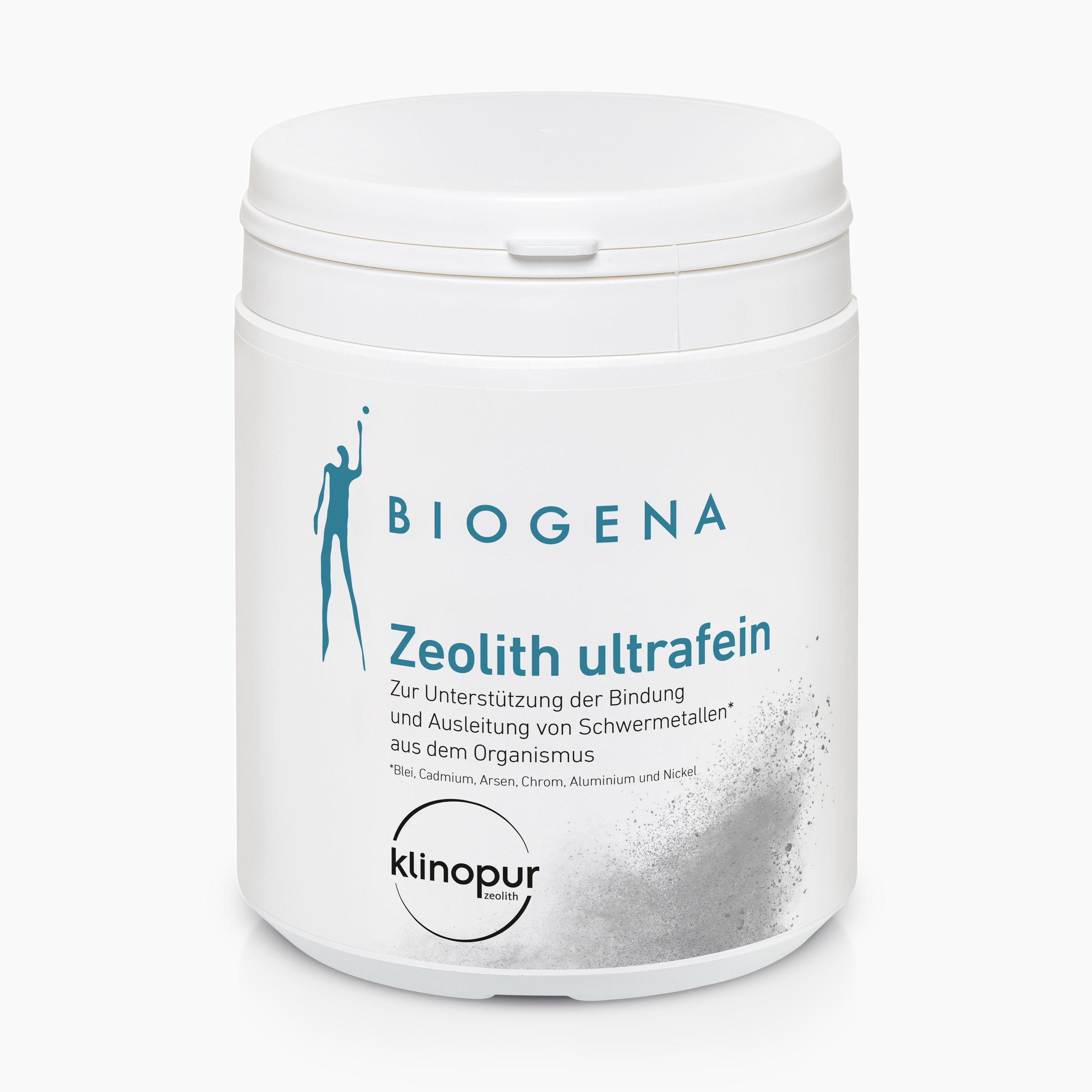 Biogena, Zeolith ultrafein, Vasetto, bianco, Per supportare il legame e l’eliminazione dei metalli pesanti* dall’organismo *Piombo, cadmio, arsenico, cromo, alluminio e nichel.