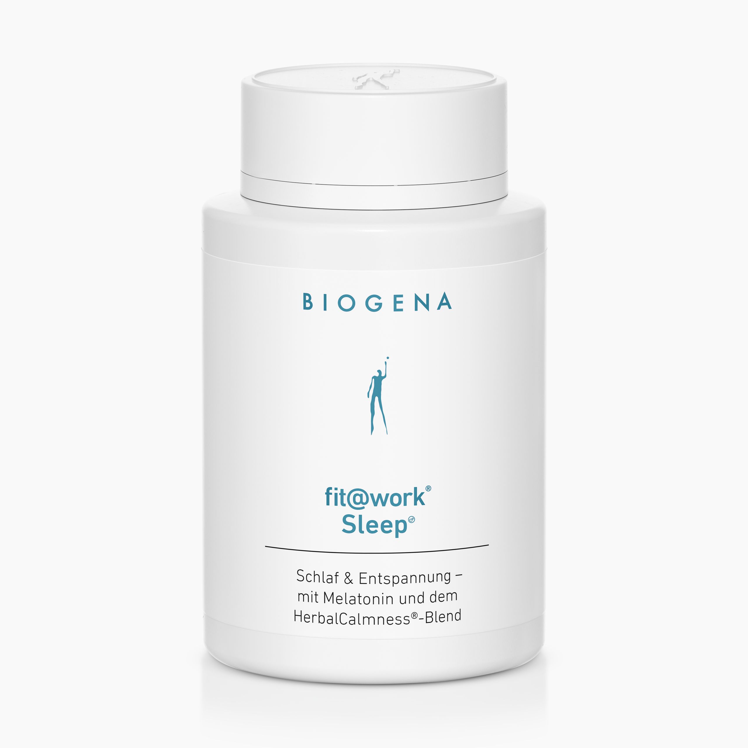 Biogena, fit@work® Sleep®, Flasche, weiß, Schlaf & Entspannung – mit Melatonin und dem HerbalCalmness®-Blend