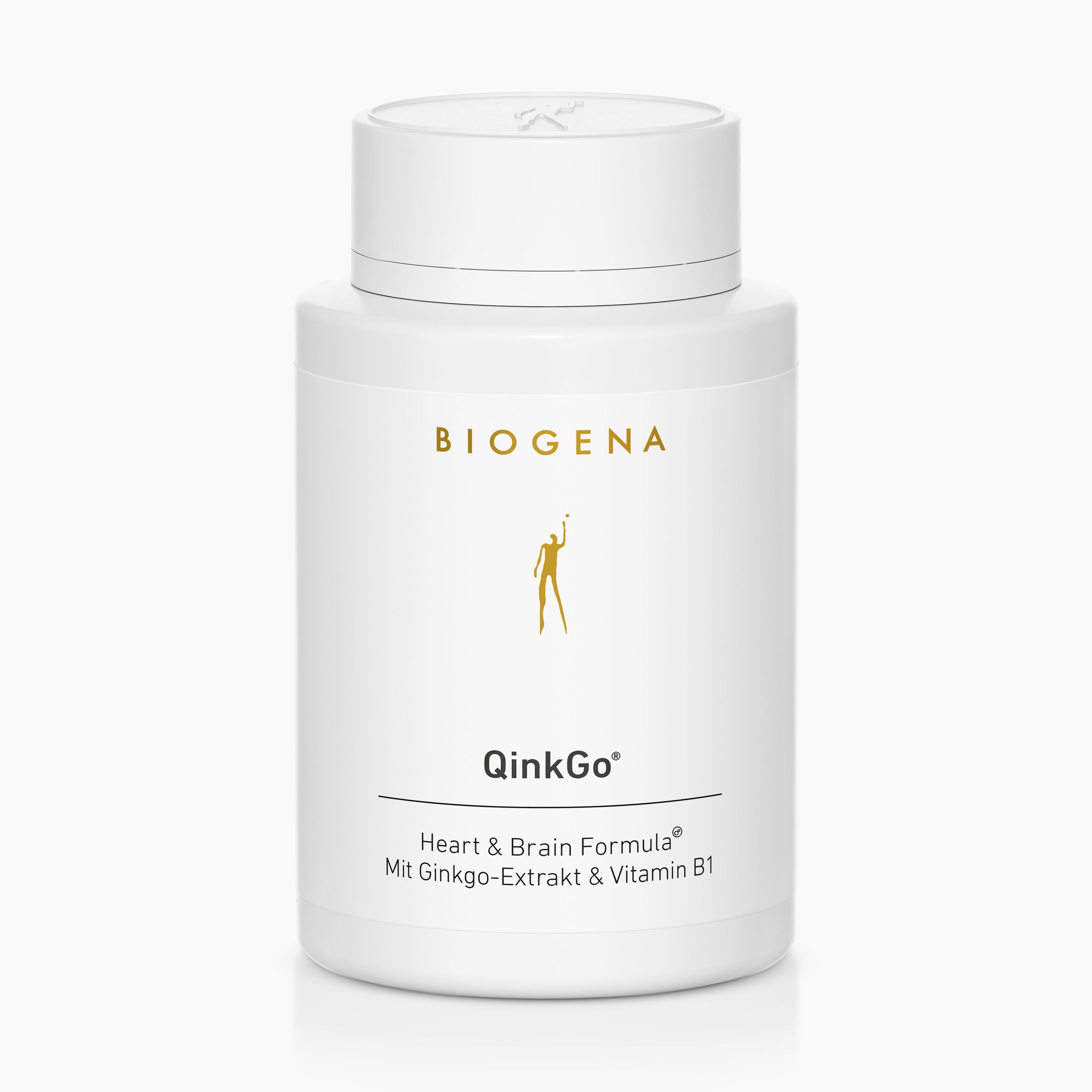 Biogena, QinkGo®, Bottle, white, Heart & Brain Formula® With ginkgo extract & vitamin B1