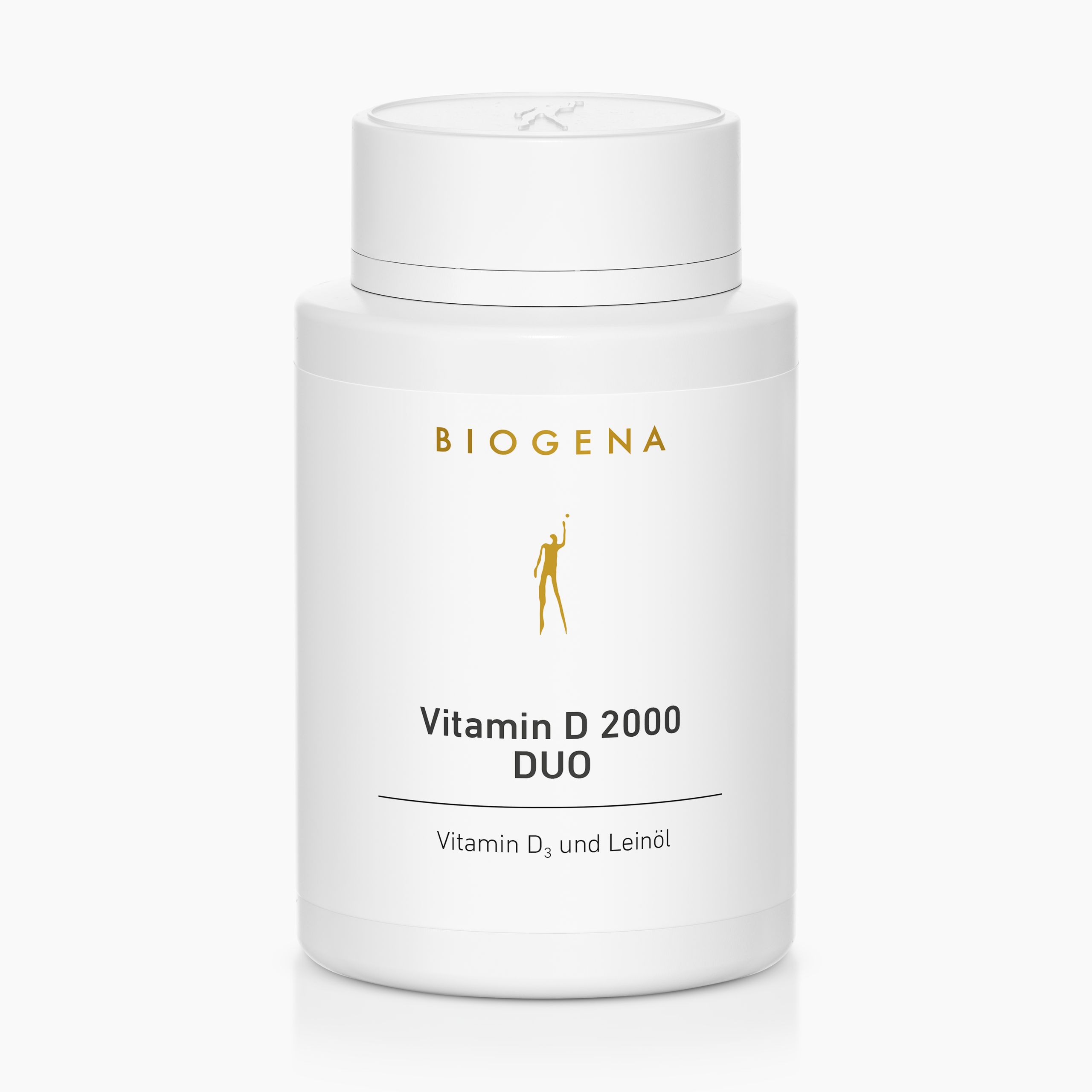 Biogena, Vitamin D 2000 DUO, Bottiglia, bianco, Vitamina D₃ e olio di lino