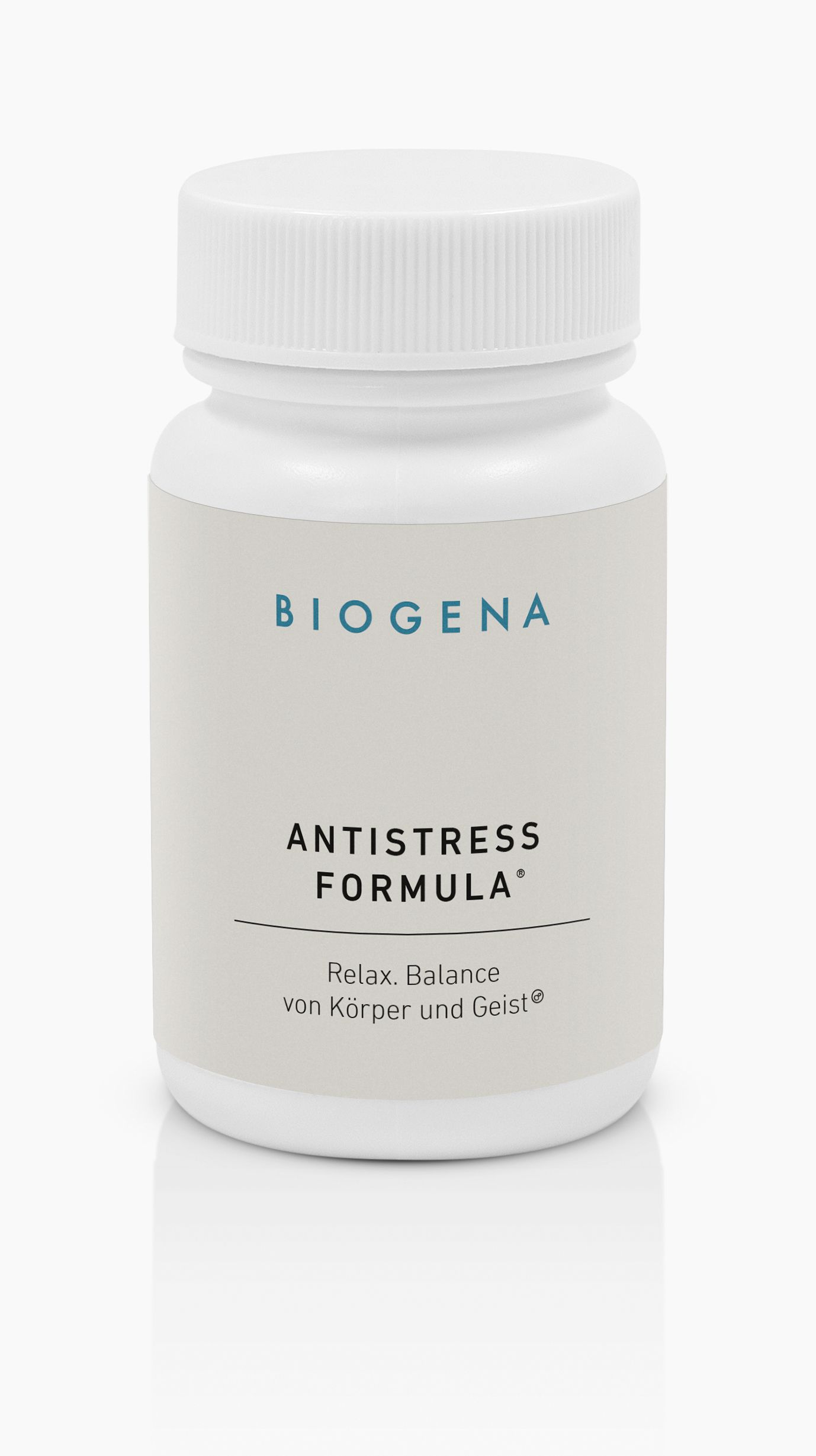 Biogena, ANTISTRESS FORMULA®, Bottle, white, Relax. Balance of body and mind®