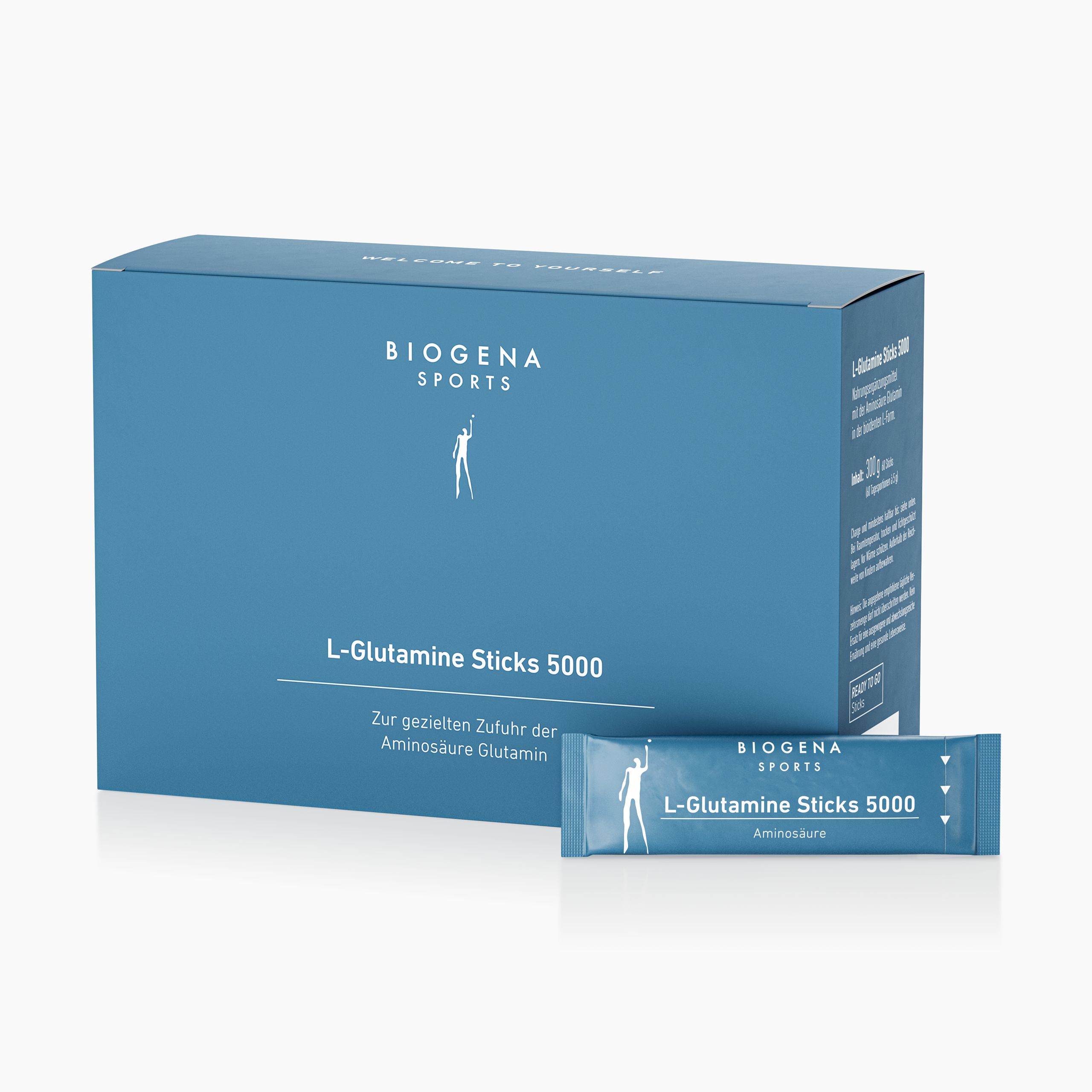 Biogena Sports, L-Glutamine Sticks 5000, Vrećica, petrol, Za ciljano uzimanje aminokiseline glutamin