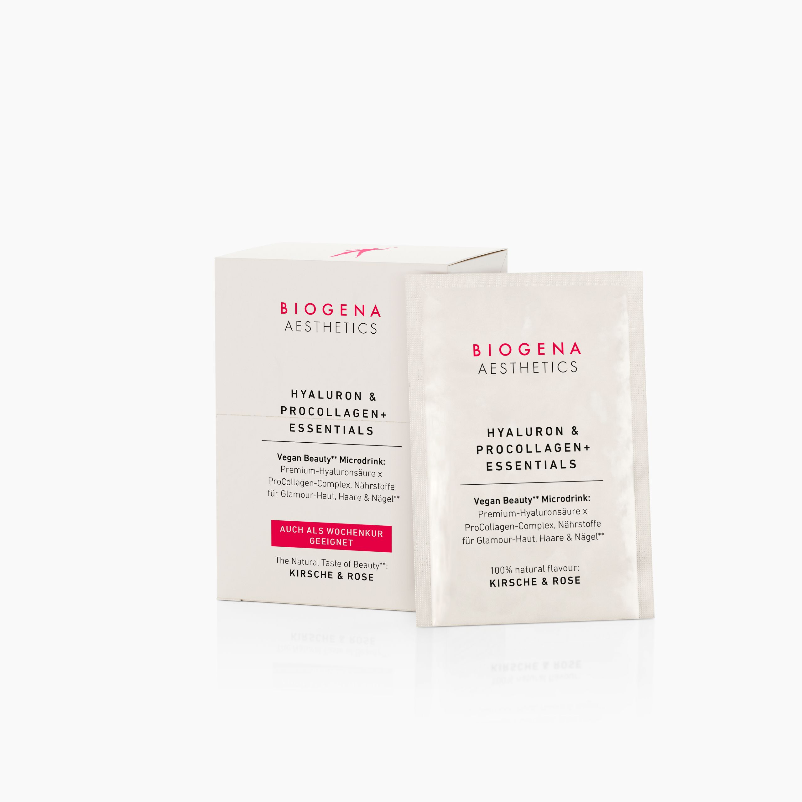 Biogena Aesthetics, HYALURON & PROCOLLAGEN+ ESSENTIALS, Sachet, white, Vegan Beauty** microdrink: